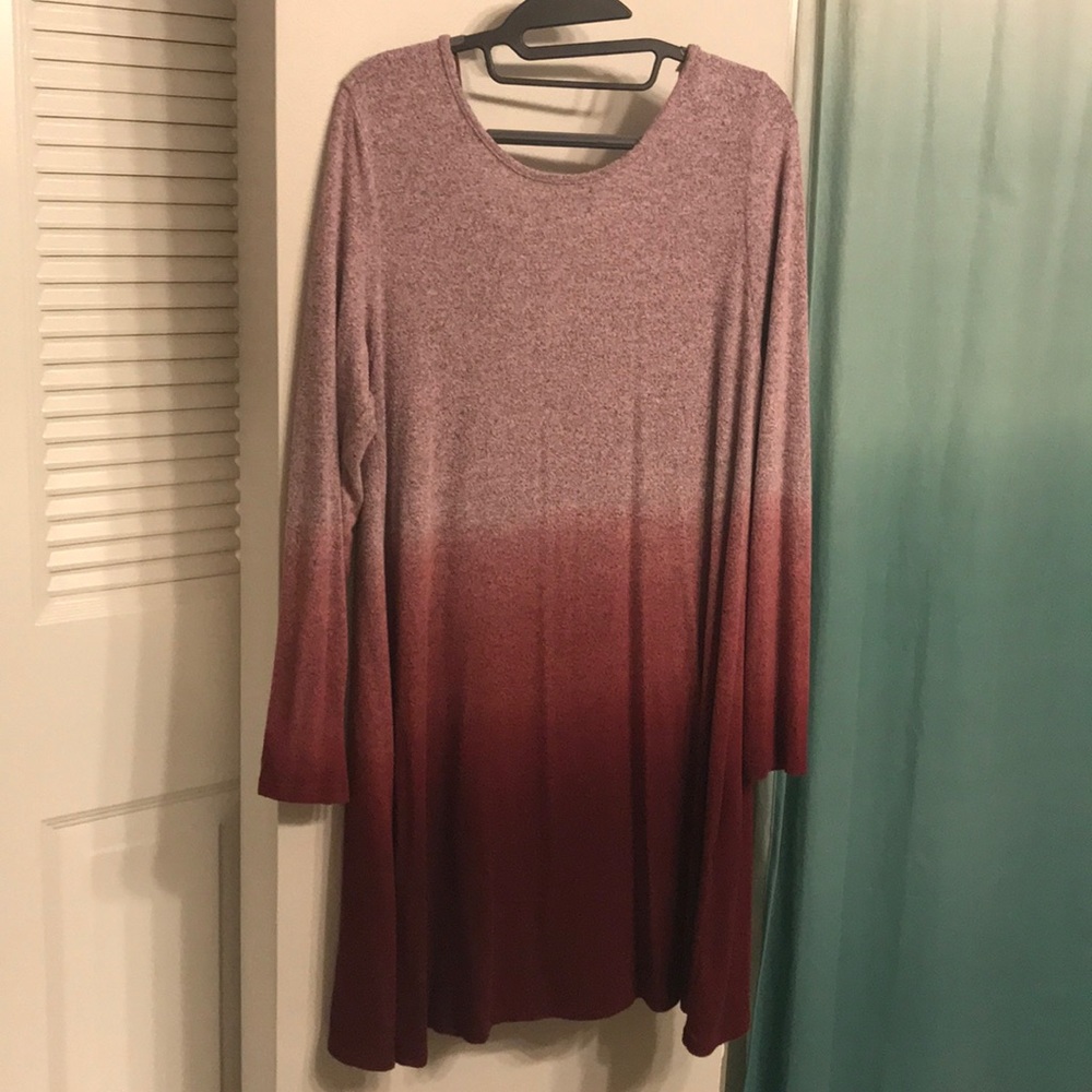 Long sleeve ombré dress